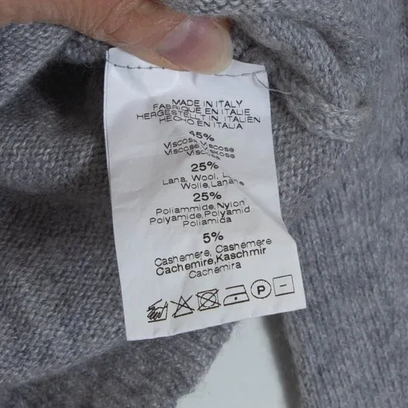 Brandy Melville Wool Cashmere Blend Long Sleeve Gray‎ Striped Sweater - Picture 7 of 9